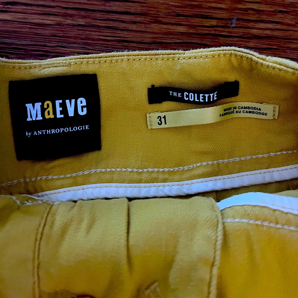 ANTHROPOLOGIE Maeve Collette Shorts- Marigold (size 31) - Picture 3 of 3